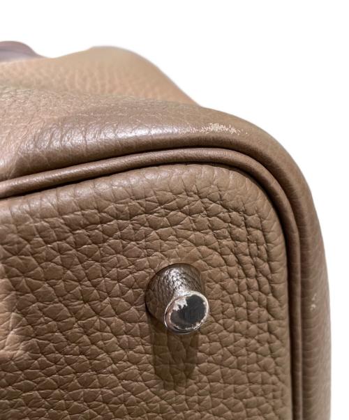 HERMES（エルメス）HERMES (エルメス) ピコタンロック MM/シルバー金具/トリヨンクレマンス/エトゥープ/Y刻印 エトゥープ×シルバー金具 サイズ:MMの古着・服飾アイテム