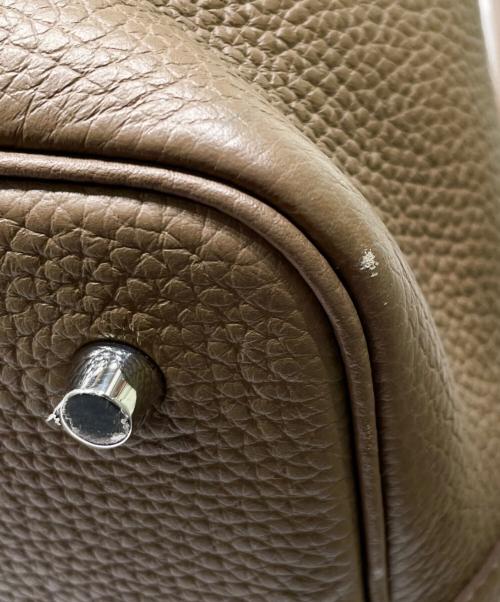 HERMES（エルメス）HERMES (エルメス) ピコタンロック MM/シルバー金具/トリヨンクレマンス/エトゥープ/Y刻印 エトゥープ×シルバー金具 サイズ:MMの古着・服飾アイテム