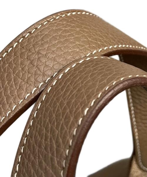 HERMES（エルメス）HERMES (エルメス) ピコタンロック MM/シルバー金具/トリヨンクレマンス/エトゥープ/Y刻印 エトゥープ×シルバー金具 サイズ:MMの古着・服飾アイテム