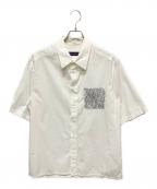 LOUIS VUITTONルイ ヴィトン）の古着「22AW プレースドエンブロイダリーシャツ」｜ホワイト