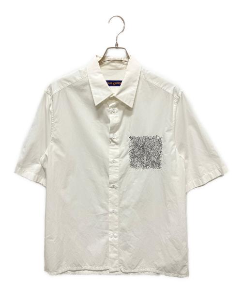 LOUIS VUITTON（ルイ ヴィトン）LOUIS VUITTON (ルイ ヴィトン) 22AW プレースドエンブロイダリーシャツ ホワイト サイズ:Mの古着・服飾アイテム