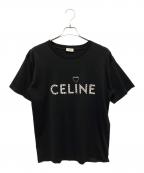 CELINEセリーヌ）の古着「Studded logo T-shirt/スタッズロゴTシャツ」｜ブラック