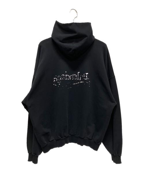 BALENCIAGA（バレンシアガ）BALENCIAGA (バレンシアガ) 23AW ダメージキャンペーンロゴパーカー ブラック サイズ:2の古着・服飾アイテム