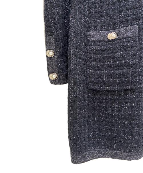 CHANEL（シャネル）CHANEL (シャネル) P65 ココマーク パールボタン ラメニットドレス ブラック サイズ:34の古着・服飾アイテム