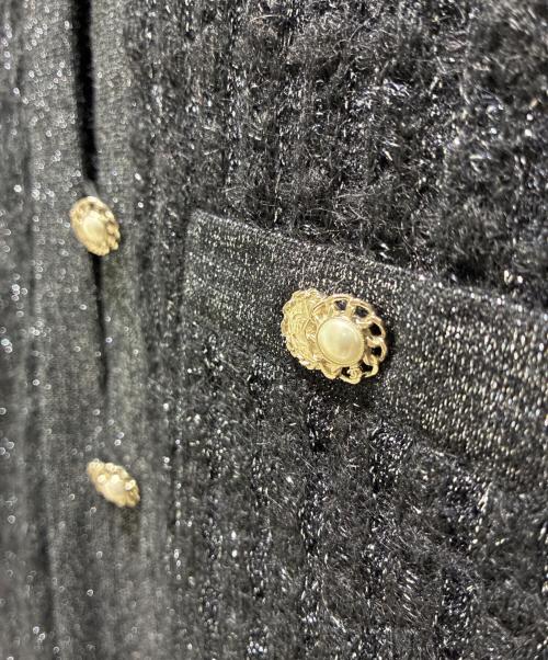 CHANEL（シャネル）CHANEL (シャネル) P65 ココマーク パールボタン ラメニットドレス ブラック サイズ:34の古着・服飾アイテム