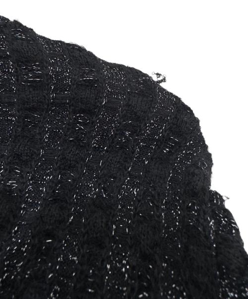 CHANEL（シャネル）CHANEL (シャネル) ココマーク パールボタン ラメニットドレス ブラック サイズ:34の古着・服飾アイテム