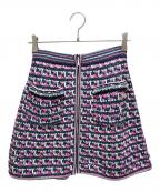 CHANELシャネル）の古着「ツイードスカート」｜ブラック×ピンク