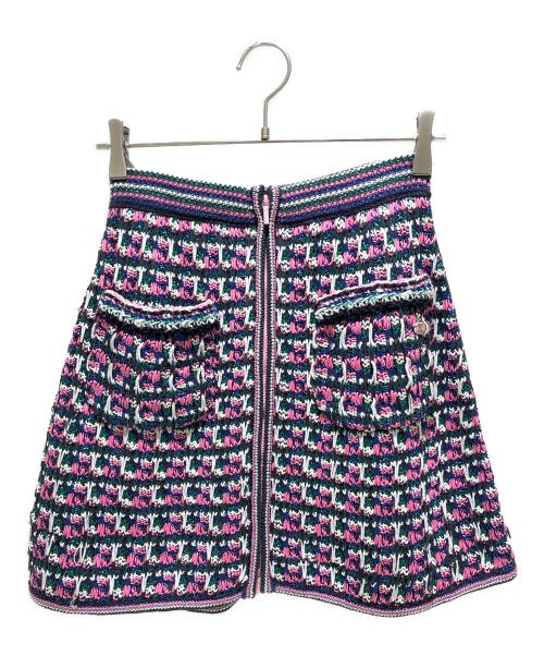 CHANEL（シャネル）CHANEL (シャネル) ツイードスカート ブラック×ピンク サイズ:34の古着・服飾アイテム
