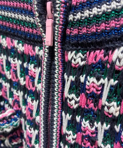 CHANEL（シャネル）CHANEL (シャネル) ツイードスカート ブラック×ピンク サイズ:34の古着・服飾アイテム