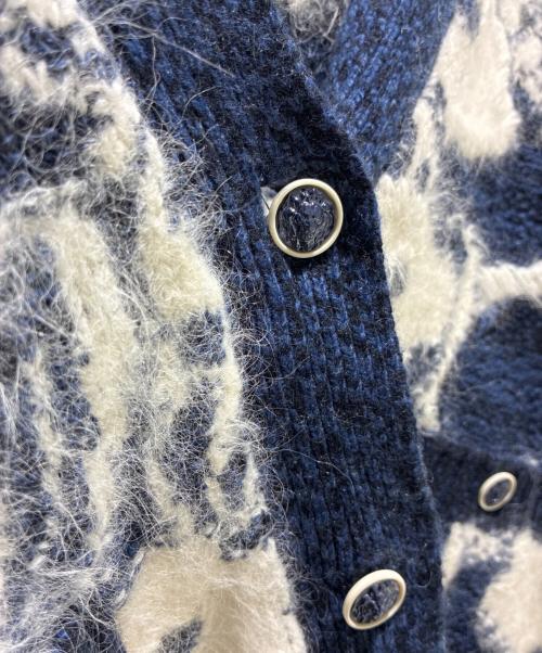 CHANEL（シャネル）CHANEL (シャネル) ライオンココマークボタンカーディガン ネイビー×ホワイト サイズ:36の古着・服飾アイテム