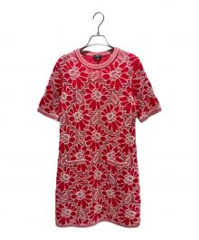 CHANEL（シャネル）の古着「P63 FLOWER KNIT DRESS ココフラワー レースニットワンピース」｜ピンク