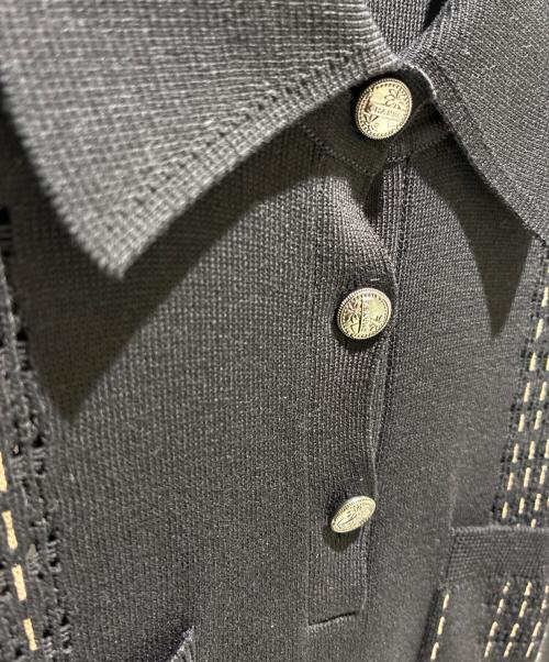 CHANEL（シャネル）CHANEL (シャネル) ニットワンピース ブラック×ベージュ サイズ:38の古着・服飾アイテム