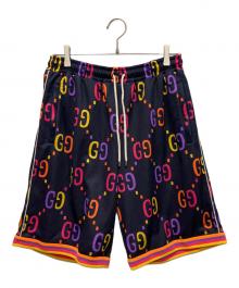 GUCCI（グッチ）の古着「Jumbo GG technical jersey shorts/GGトラックハーフパンツ」｜ネイビー