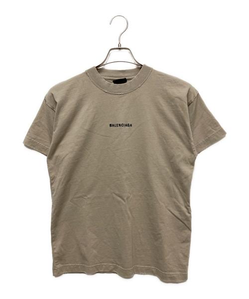 BALENCIAGA（バレンシアガ）BALENCIAGA (バレンシアガ) ダメージ加工ロゴTシャツ カーキ サイズ:XSの古着・服飾アイテム