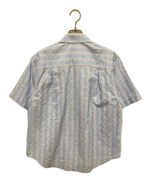 GUCCI（グッチ）GUCCI (グッチ)  Double G flower striped cotton/ダブルGシャツ スカイブルー サイズ:36の古着・服飾アイテム