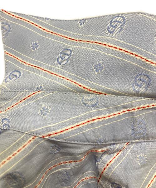 GUCCI（グッチ）GUCCI (グッチ)  Double G flower striped cotton/ダブルGシャツ スカイブルー サイズ:36の古着・服飾アイテム