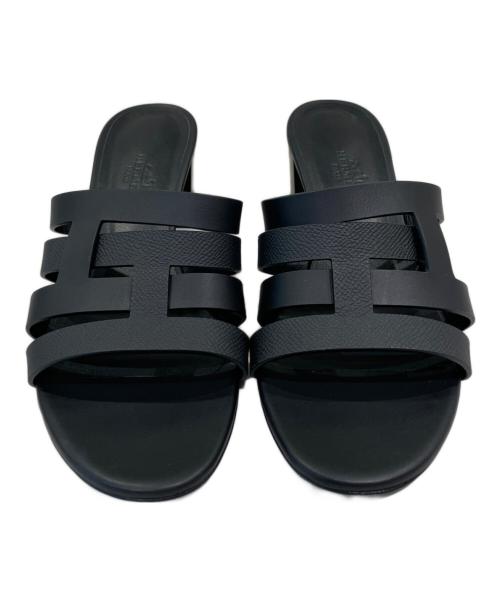 HERMES（エルメス）HERMES (エルメス) アモーレ レザーサンダル ブラック サイズ:38の古着・服飾アイテム