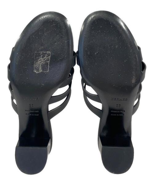 HERMES（エルメス）HERMES (エルメス) アモーレ レザーサンダル ブラック サイズ:38の古着・服飾アイテム