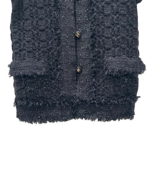 CHANEL（シャネル）CHANEL (シャネル) ツイードカーディガン ブラック サイズ:40の古着・服飾アイテム