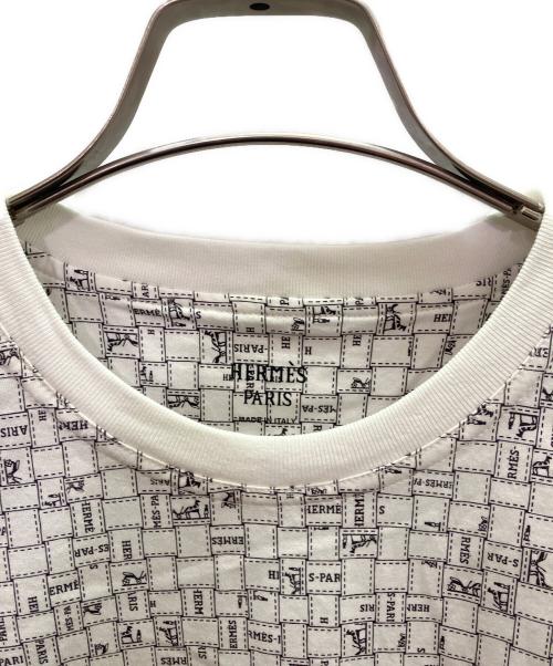 HERMES（エルメス）HERMES (エルメス) ボルデュックチェックマイクロ Tシャツ ホワイト サイズ:38の古着・服飾アイテム