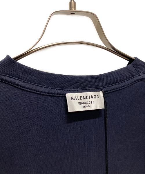 BALENCIAGA（バレンシアガ）BALENCIAGA (バレンシアガ) ロゴワッペンTシャツ ネイビー サイズ:Sの古着・服飾アイテム