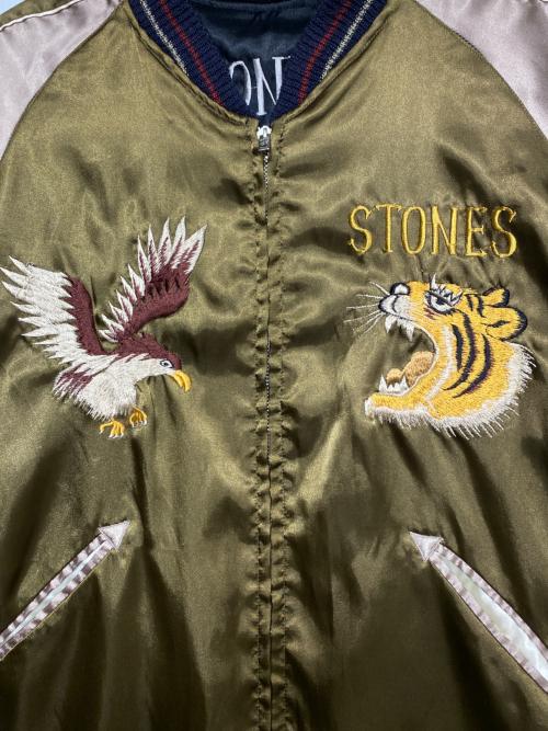 東洋エンタープライズ（トウヨウエンタープライズ）東洋エンタープライズ (トウヨウエンタープライズ) The Rolling Stones (ザ ローリングストーンズ) スカジャン ブラック×オリーブ サイズ:Lの古着・服飾アイテム