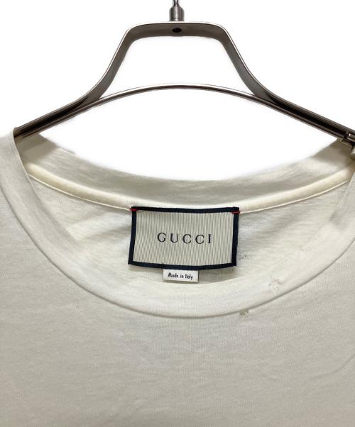 GUCCI（グッチ）GUCCI (グッチ) ヴィンテージ加工ロゴTシャツ アイボリー サイズ:XSの古着・服飾アイテム