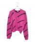 BALENCIAGA（バレンシアガ）の古着「BALENCIAGAロゴ ジャガードニット」｜ショッキングピンク