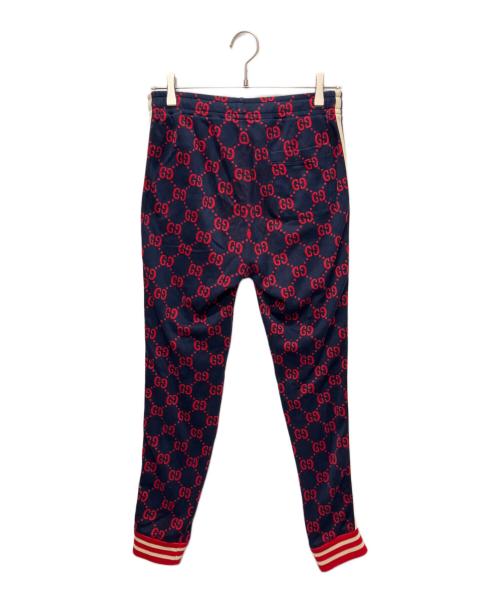 GUCCI（グッチ）GUCCI (グッチ) GGジャガードトラックパンツ ネイビー×レッド サイズ:XSの古着・服飾アイテム