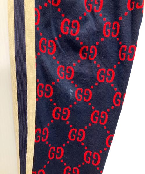 GUCCI（グッチ）GUCCI (グッチ) GGジャガードトラックパンツ ネイビー×レッド サイズ:XSの古着・服飾アイテム