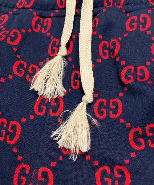 GUCCI（グッチ）GUCCI (グッチ) GGジャガードトラックパンツ ネイビー×レッド サイズ:XSの古着・服飾アイテム