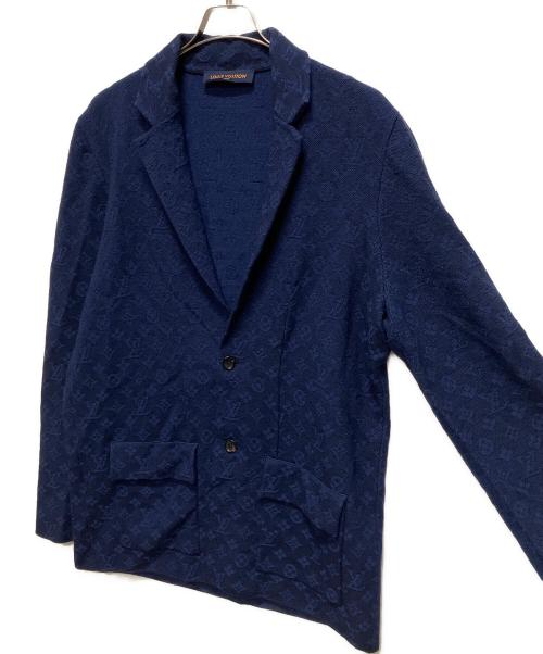 LOUIS VUITTON（ルイ ヴィトン）LOUIS VUITTON (ルイ ヴィトン) 21SS モノグラム ジャガードニットテーラードジャケット ネイビー サイズ:XLの古着・服飾アイテム