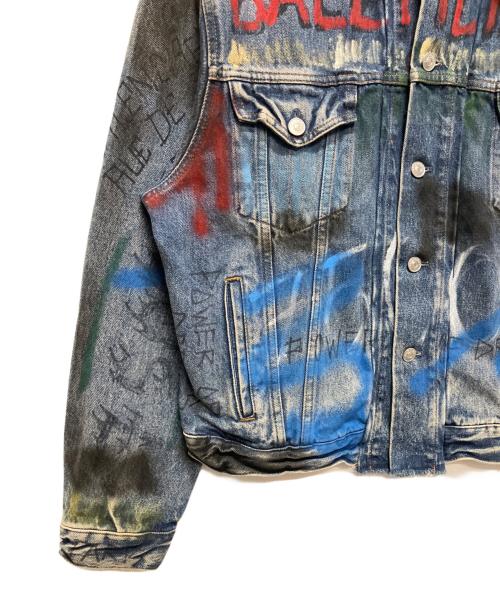 BALENCIAGA（バレンシアガ）BALENCIAGA (バレンシアガ) 18AW Graffiti Paint Denim Jacket/グラフティペイントデニムジャケット インディゴ サイズ:36の古着・服飾アイテム