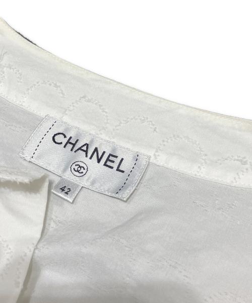 CHANEL（シャネル）CHANEL (シャネル) COCO刺繍シャツジャケット ホワイト サイズ:42の古着・服飾アイテム