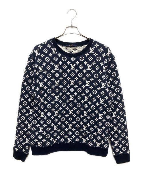 LOUIS VUITTON（ルイ ヴィトン）LOUIS VUITTON (ルイ ヴィトン) 21SS モノグラムジャガードスウェット ネイビー サイズ:XLの古着・服飾アイテム