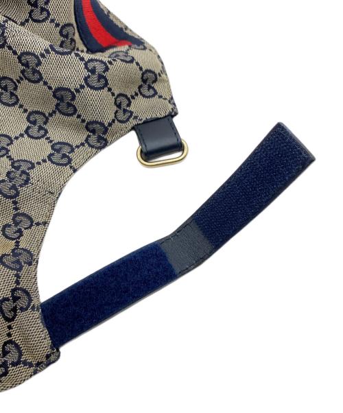 GUCCI（グッチ）GUCCI (グッチ) GGロゴキャップ ベージュ×ネイビー サイズ:Lの古着・服飾アイテム