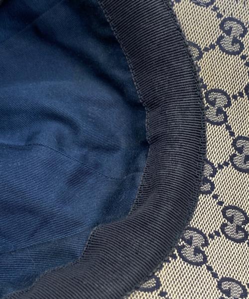 GUCCI（グッチ）GUCCI (グッチ) GGロゴキャップ ベージュ×ネイビー サイズ:Lの古着・服飾アイテム