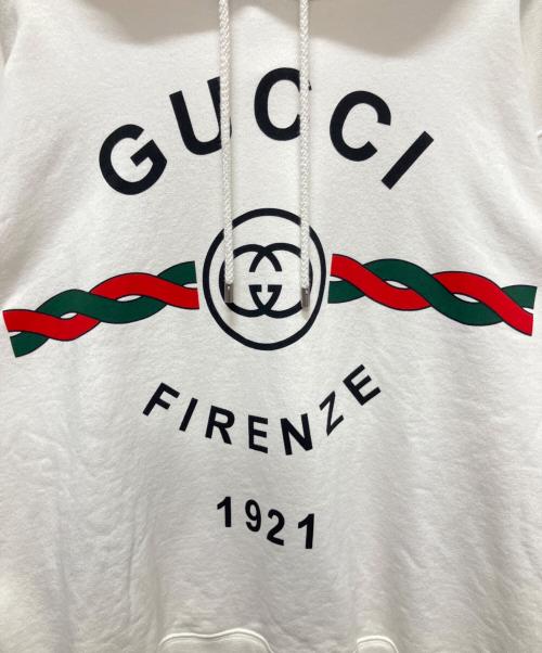 GUCCI（グッチ）GUCCI (グッチ) 24AW FIRENZE 1921 Hooded Sweat Shirt/グッチ フィレンツェ 1921 フーデッドスウェットシャツ ホワイト サイズ:Sの古着・服飾アイテム