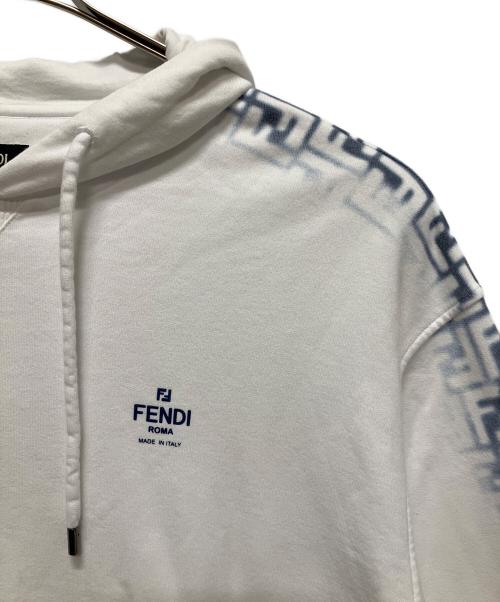 FENDI（フェンディ）FENDI (フェンディ) Logo Hoodie/ロゴスリーブパーカー ホワイト サイズ:Mの古着・服飾アイテム
