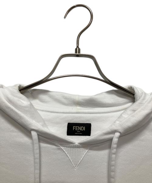 FENDI（フェンディ）FENDI (フェンディ) Logo Hoodie/ロゴスリーブパーカー ホワイト サイズ:Mの古着・服飾アイテム