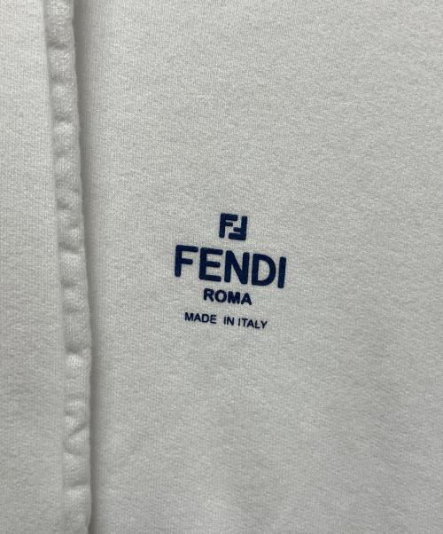 FENDI（フェンディ）FENDI (フェンディ) Logo Hoodie/ロゴスリーブパーカー ホワイト サイズ:Mの古着・服飾アイテム