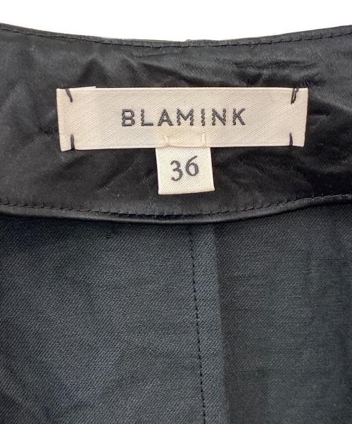 BLAMINK（ブラミンク）BLAMINK (ブラミンク) SUMMER クラッシュサテンノースリーブワンピース ブラック サイズ:36の古着・服飾アイテム