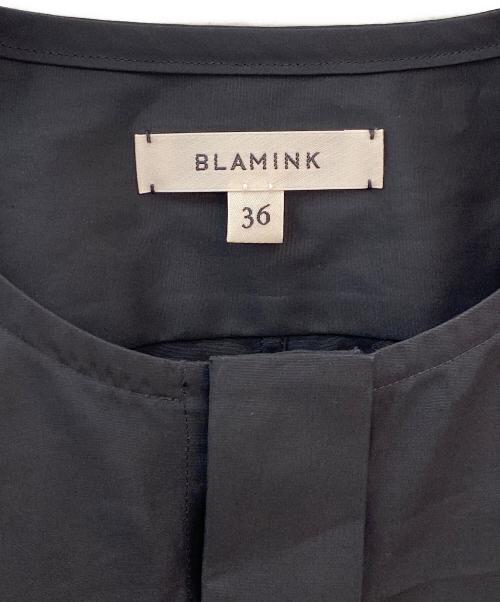 BLAMINK（ブラミンク）BLAMINK (ブラミンク) ノーカラーシャツ ブラック サイズ:36の古着・服飾アイテム