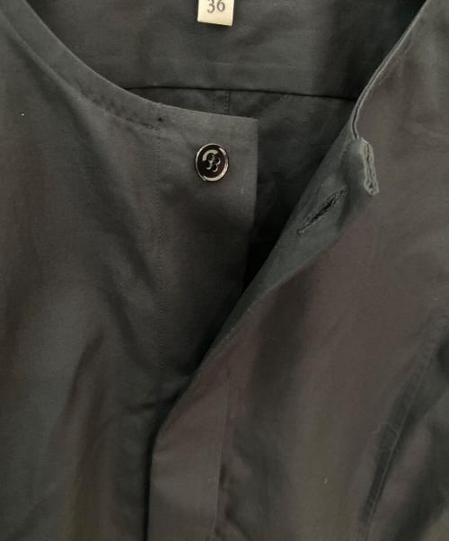 BLAMINK（ブラミンク）BLAMINK (ブラミンク) ノーカラーシャツ ブラック サイズ:36の古着・服飾アイテム