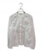 BLAMINKブラミンク）の古着「ノーカラーシャツ」｜ホワイト