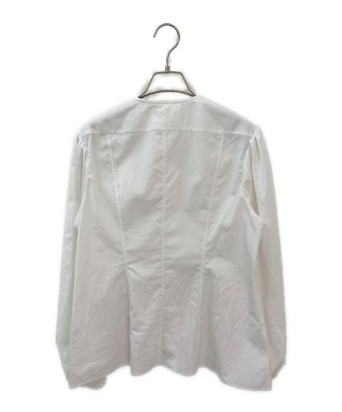 BLAMINK（ブラミンク）BLAMINK (ブラミンク) ノーカラーシャツ ホワイト サイズ:36の古着・服飾アイテム
