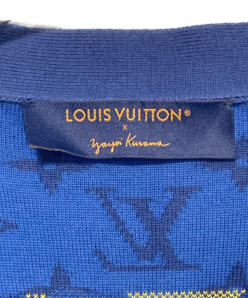 LOUIS VUITTON（ルイ ヴィトン）LOUIS VUITTON (ルイ ヴィトン) 草間彌生 (クサマヤヨイ) モノグラムVネックカーディガン ブルー サイズ:XLの古着・服飾アイテム