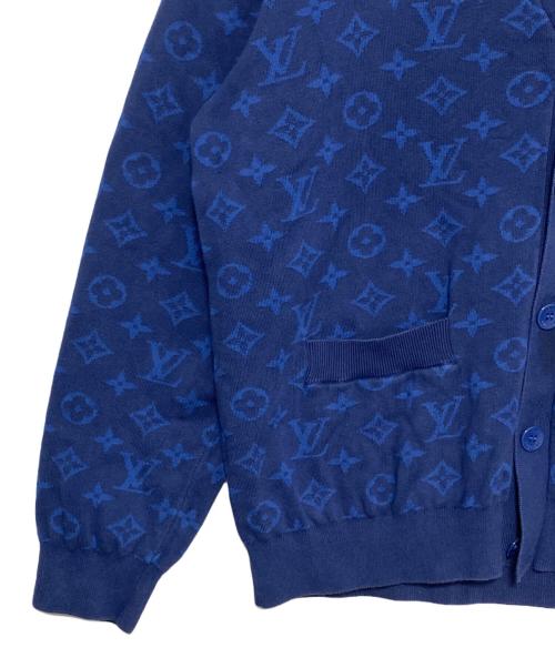 LOUIS VUITTON（ルイ ヴィトン）LOUIS VUITTON (ルイ ヴィトン) 草間彌生 (クサマヤヨイ) モノグラムVネックカーディガン ブルー サイズ:XLの古着・服飾アイテム