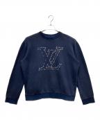 LOUIS VUITTONルイ ヴィトン）の古着「LVLogo Embroidered Sweatshirt/LVステッチプリントエンブロイダリースウェット」｜ネイビー