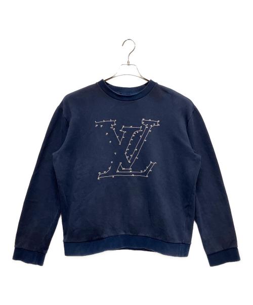 LOUIS VUITTON（ルイ ヴィトン）LOUIS VUITTON (ルイ ヴィトン) LVLogo Embroidered Sweatshirt/LVステッチプリントエンブロイダリースウェット ネイビー サイズ:XLの古着・服飾アイテム